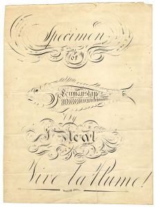 John Neal, Specimen / of / Penmanship / by / J. Neal / Vive La Plume!, ca. 1813