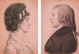 Charles Balthazar Julien Fevret de Saint-Mémin, French, 1770–1852, Silas Lee and Temperance Hedge Lee, ca. 1799