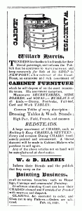 Harris placed an advertisement in Newport’s The New Hampshire Spectator dated February 18, 1828