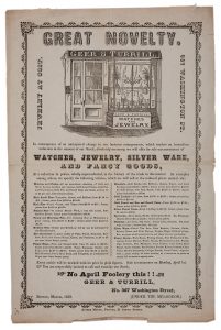 Advertisement for Geer & Turrill, Boston, Massachusetts, 1850