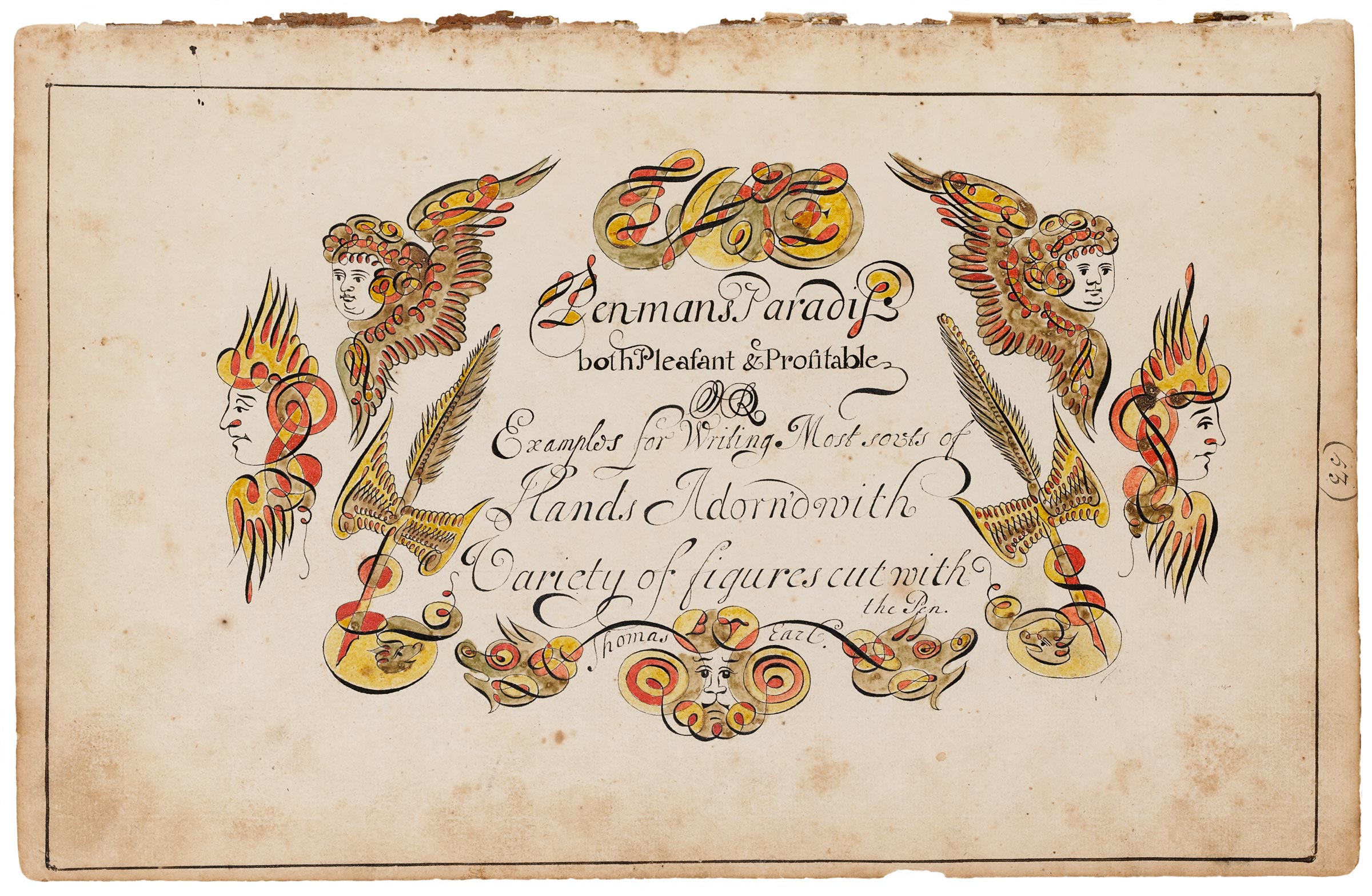Thomas Earl, Penman’s Paradise both Pleasant and Profitable, from his 1740/41 copybook