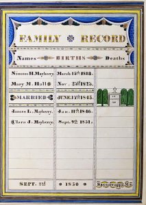 Simon H. Mayberry – Mary H. Hall Family Record