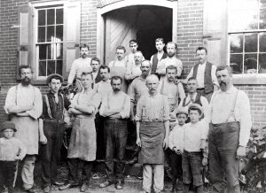 Employees of the Dentzel workshop, Germantown, Pennsylvania, c. 1887.