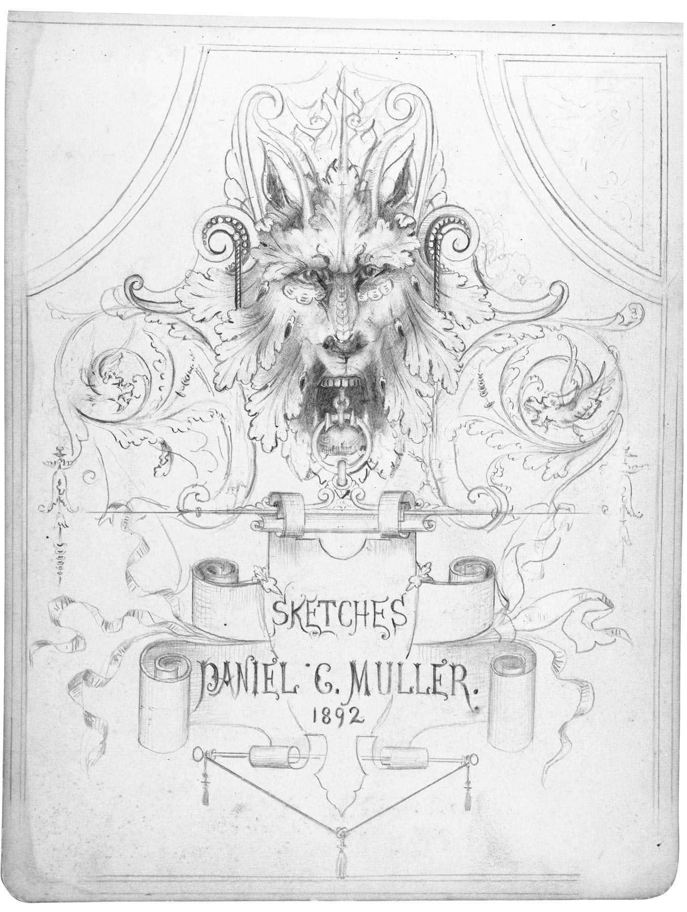 Daniel Carl Müller (1872–1952), sketchbook pages, 1892.
