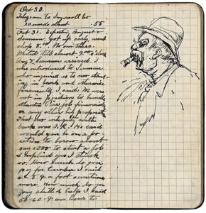 Pages from Müller’s logbook, 1909