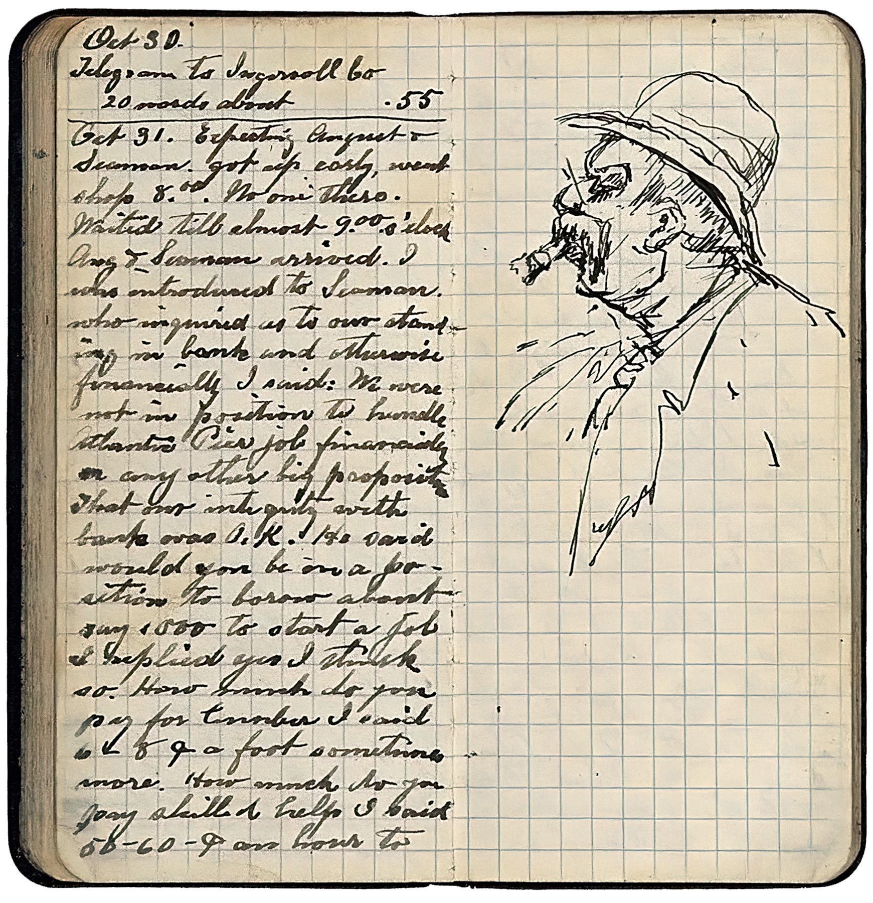 Pages from Müller’s logbook, 1909.
