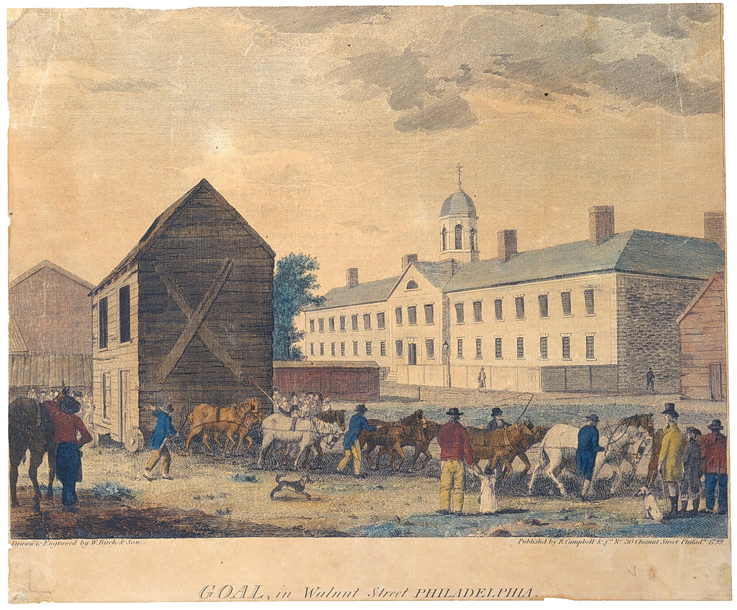 W. Birch & Sons, Goal in Walnut Street, Philadelphia, 1799