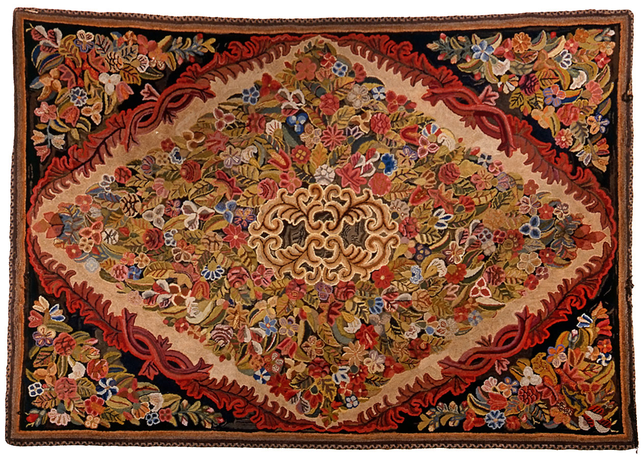 Hooked rug, Waldoboro, Maine, c. 1840–1860