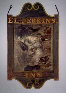 Sign for Perkins Inn, West Greenwich, Rhode Island, dated 1830, probably made c. 1800–1820
