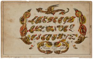 Thomas Earl, “Letters of the Alphabet,” from his 1740–41 copybook, page 84