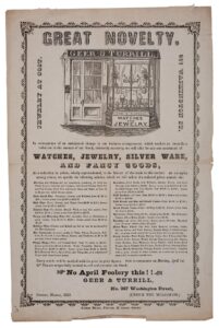 Advertisement for Geer & Turrill, Boston, 1850