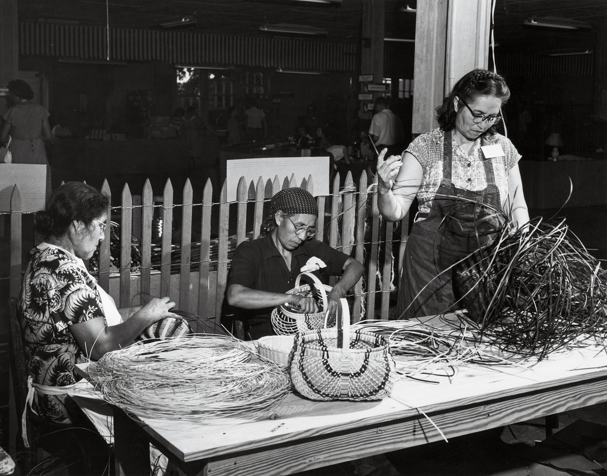 Cherokee basket demonstration at the 1952 Craftsman’s Fair