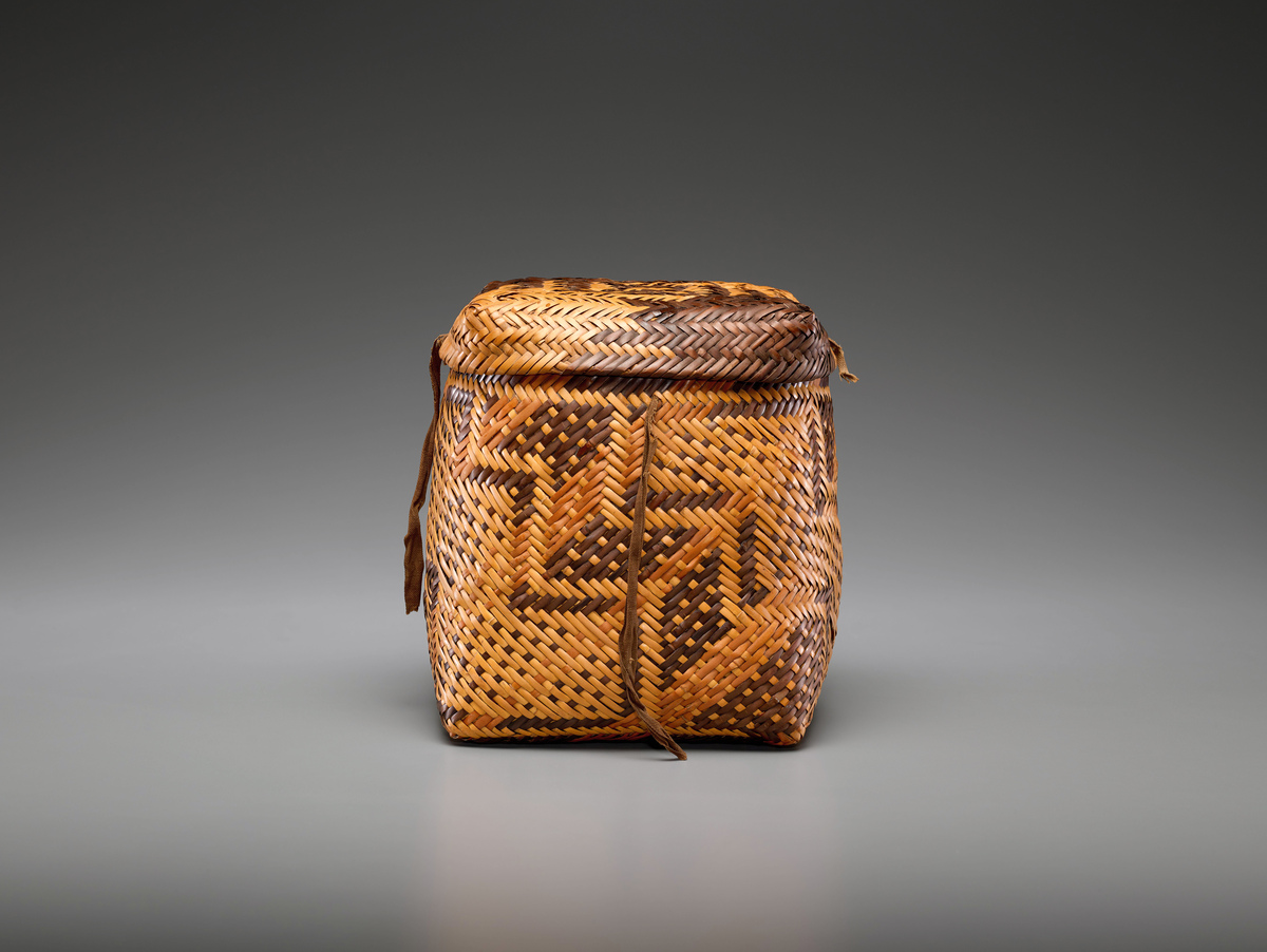Once-known maker, basket with lid, Cherokee Nation
