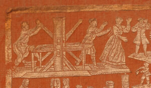 Figure 10 Detail of a rolling-press printer within the brocade paper shown in fig. 8