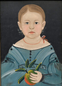 Figure 4 Attributed to Sturtevant J. Hamblin, Mary Caroline Haynes (b. 1839), probably Boston or East Boston, Massachusetts, c. 1842. Oil on academy board, 14 × 10 in. Private collection (Photo: Devin Moisan Auctioneers, Inc.)