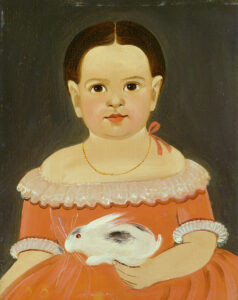 Figure 5 Attributed to Sturtevant J. Hamblin, Little Girl with Pet Rabbit, probably Boston or East Boston, Massachusetts, c. 1845. Oil on canvas, 12 1⁄16 × 9 5⁄8 in. National Gallery of Art, Gift of Edgar William and Bernice Chrysler Garbisch, 1953.5.70