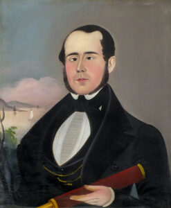 Figure 8 Attributed to Sturtevant J. Hamblin, Captain William B. Aiken, probably Boston or East Boston, Massachusetts, c. 1845–50. Oil on canvas, 27 1⁄8 × 22 1⁄8 in. Peabody Essex Museum, 100924.A