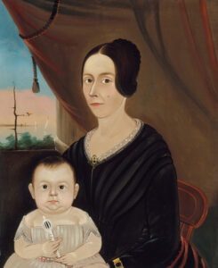 Figure 9 Sturtevant J. Hamblin, Mother and Child, probably Boston or East Boston, Massachusetts, 1848. Inscription on reverse, before relining: “Hamblin / East Boston / 1848.” Oil on canvas, 27 1⁄8 × 22 1⁄8 in. Museum of Fine Arts, Boston, Gift of Edgar William and Bernice Chrysler Garbisch, 1981.113
