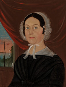 Figure 10 Sturtevant J. Hamblin, Lady with Black Hair, probably Boston or East Boston, Massachusetts, c. 1845–50. Inscribed on verso: “S. J. Hamblin / East Boston.” Oil on canvas, 22 × 16 3⁄4 in. Museum of Fine Arts, Boston, Gift of Edgar William and Bernice Chrysler Garbisch, 1980.430