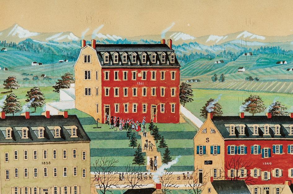 Detail of buildings shown in the painting in fig. 3