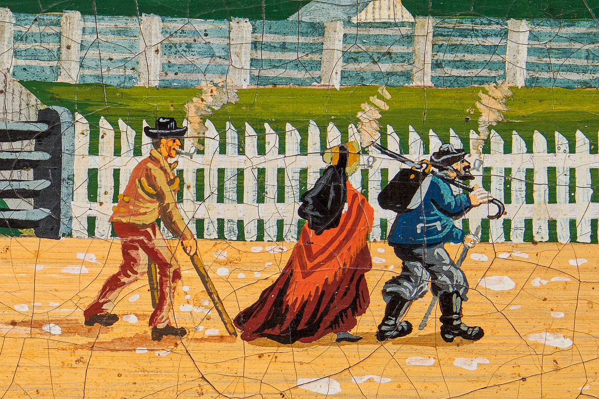 Detail of people within the painting shown in fig. 14