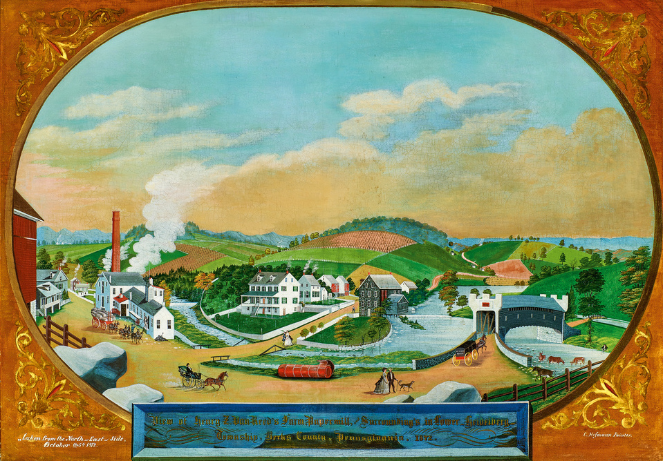 Charles C. Hofmann, View of Henry Z. van Reed’s Farm, Papermill, and Surrounding’s in Lower Heidelberg Township, Berks County, Pennsylvania