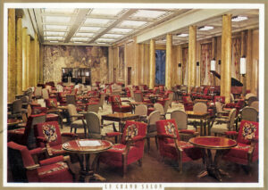 The first-class salon of the French Lines’ SS Liberté