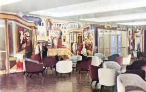 The first-class salon of the SS Andrea Doria