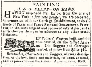 Advertisement by J. &. G. Clapp